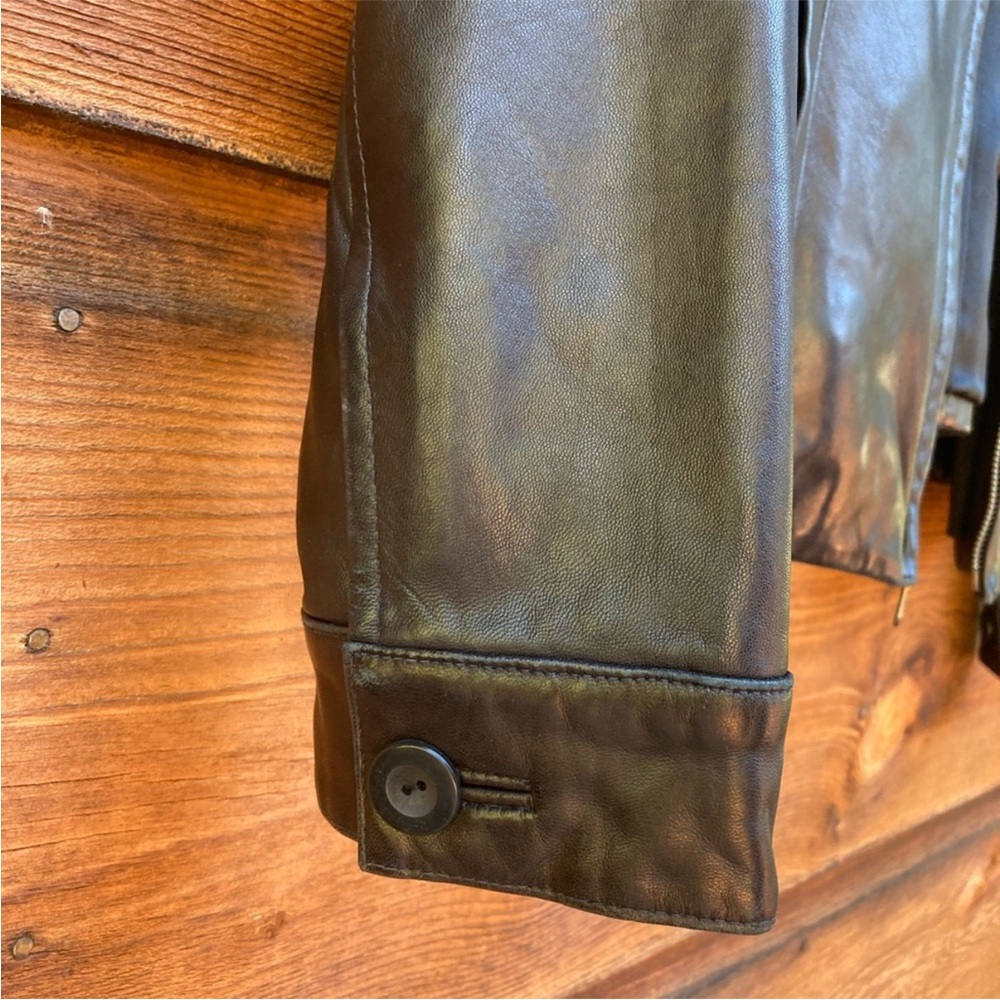 Vakko Elements Designer Vintage Black Leather Jacket - Picture 5 of 14